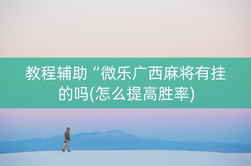 教程辅助“微乐广西麻将有挂的吗(怎么提高胜率)