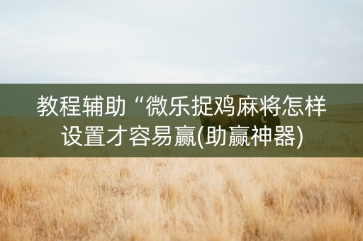 教程辅助“微乐捉鸡麻将怎样设置才容易赢(助赢神器)