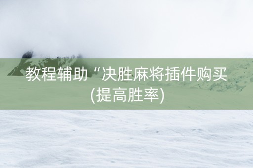 教程辅助“决胜麻将插件购买(提高胜率)