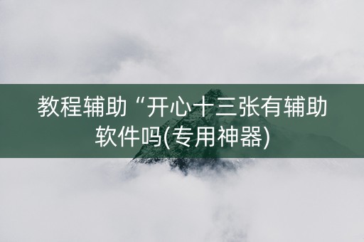 教程辅助“开心十三张有辅助软件吗(专用神器)
