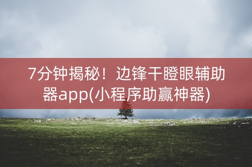 7分钟揭秘！边锋干瞪眼辅助器app(小程序助赢神器)