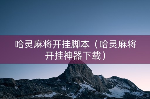 哈灵麻将开挂脚本（哈灵麻将开挂神器下载）