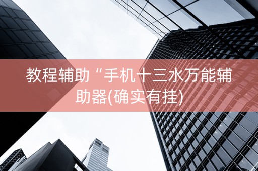 教程辅助“手机十三水万能辅助器(确实有挂)