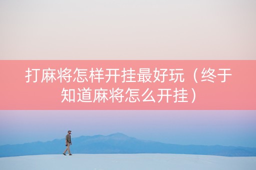 打麻将怎样开挂最好玩（终于知道麻将怎么开挂）