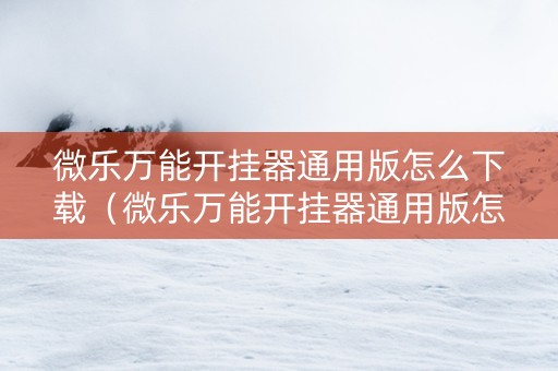 微乐万能开挂器通用版怎么下载（微乐万能开挂器通用版怎么下载不了）