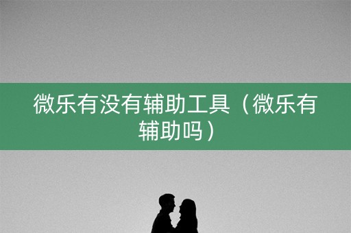 微乐有没有辅助工具（微乐有辅助吗）