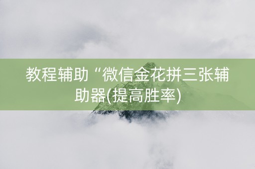 教程辅助“微信金花拼三张辅助器(提高胜率)