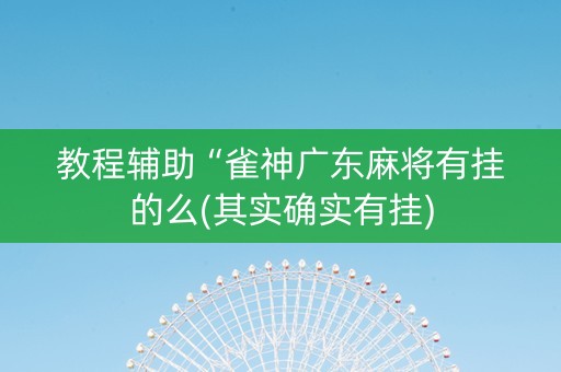教程辅助“雀神广东麻将有挂的么(其实确实有挂)