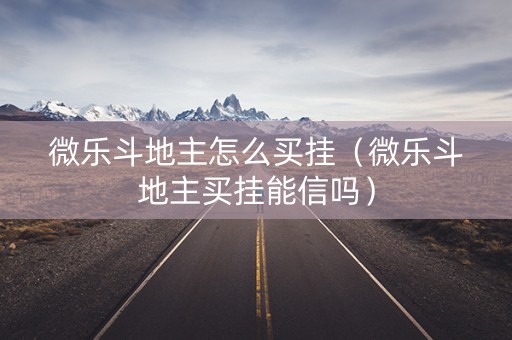 微乐斗地主怎么买挂（微乐斗地主买挂能信吗）