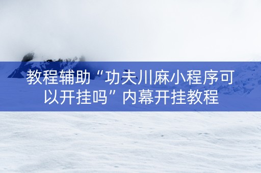 教程辅助“功夫川麻小程序可以开挂吗”内幕开挂教程