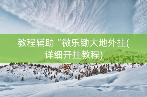 教程辅助“微乐锄大地外挂(详细开挂教程)