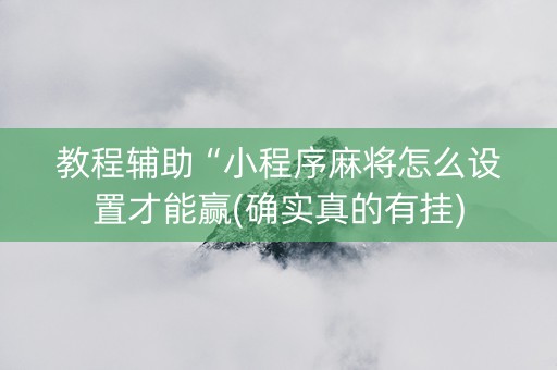 教程辅助“小程序麻将怎么设置才能赢(确实真的有挂)
