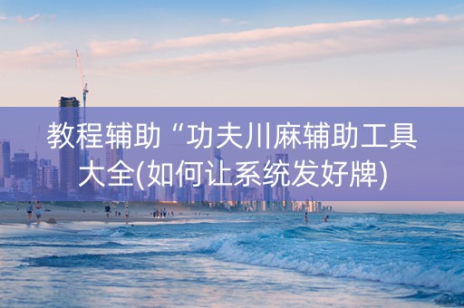 教程辅助“功夫川麻辅助工具大全(如何让系统发好牌)