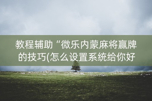 教程辅助“微乐内蒙麻将赢牌的技巧(怎么设置系统给你好牌)
