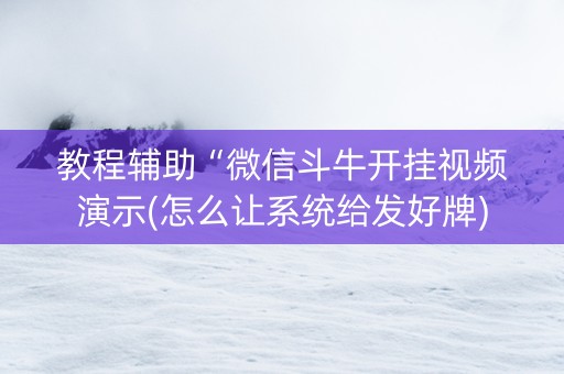 教程辅助“微信斗牛开挂视频演示(怎么让系统给发好牌)