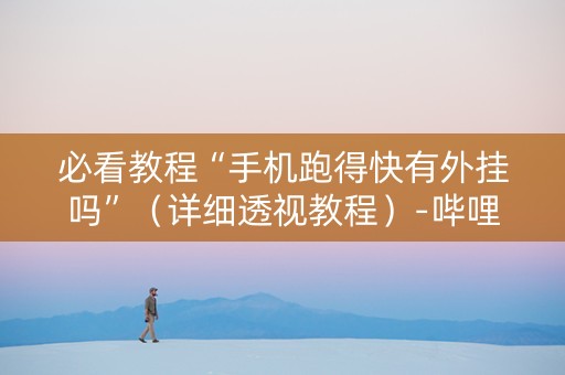 必看教程“手机跑得快有外挂吗”（详细透视教程）-哔哩哔哩