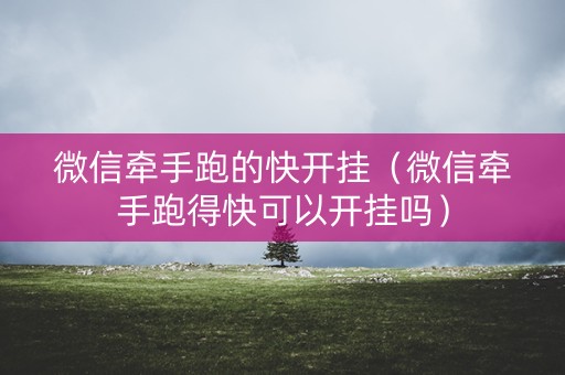微信牵手跑的快开挂（微信牵手跑得快可以开挂吗）