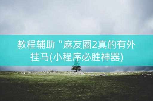 教程辅助“麻友圈2真的有外挂马(小程序必胜神器)