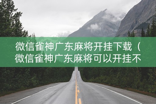 微信雀神广东麻将开挂下载（微信雀神广东麻将可以开挂不）