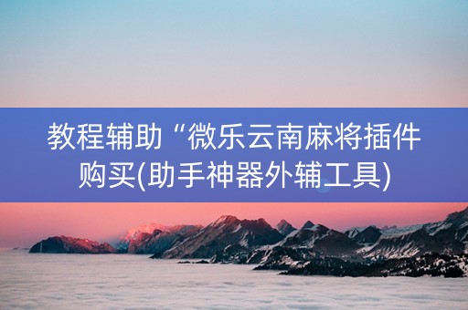 教程辅助“微乐云南麻将插件购买(助手神器外辅工具)