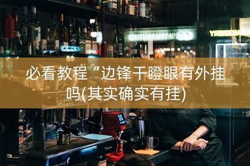 必看教程“边锋干瞪眼有外挂吗(其实确实有挂)
