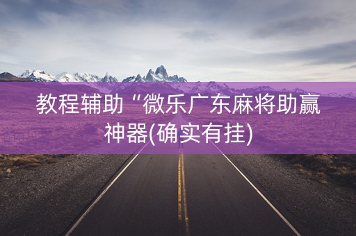 教程辅助“微乐广东麻将助赢神器(确实有挂)