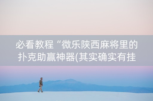 必看教程“微乐陕西麻将里的扑克助赢神器(其实确实有挂)