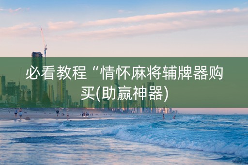必看教程“情怀麻将辅牌器购买(助赢神器)