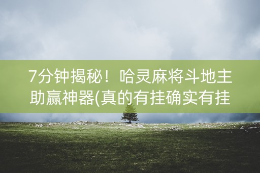 7分钟揭秘！哈灵麻将斗地主助赢神器(真的有挂确实有挂)
