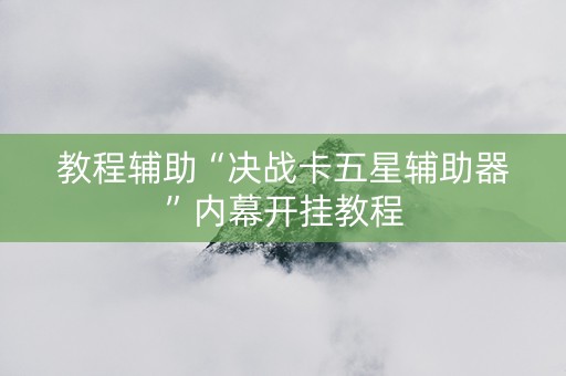 教程辅助“决战卡五星辅助器”内幕开挂教程