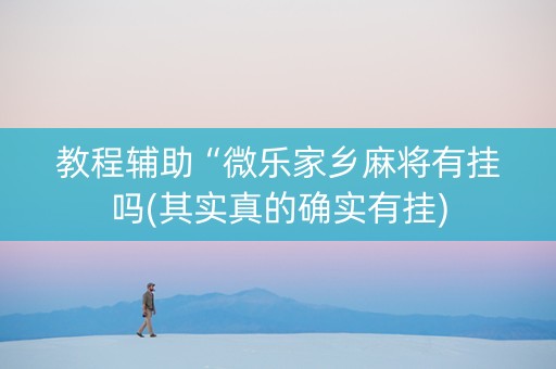 教程辅助“微乐家乡麻将有挂吗(其实真的确实有挂)