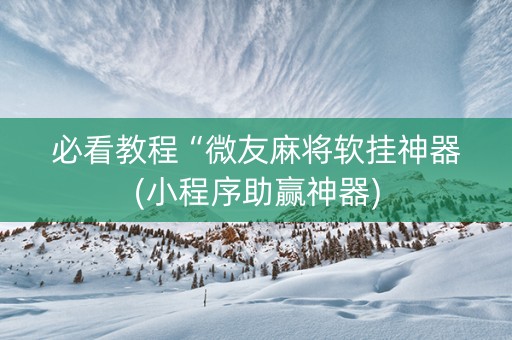 必看教程“微友麻将软挂神器(小程序助赢神器)