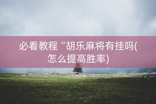 必看教程“胡乐麻将有挂吗(怎么提高胜率)