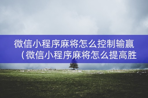 微信小程序麻将怎么控制输赢（微信小程序麻将怎么提高胜率）