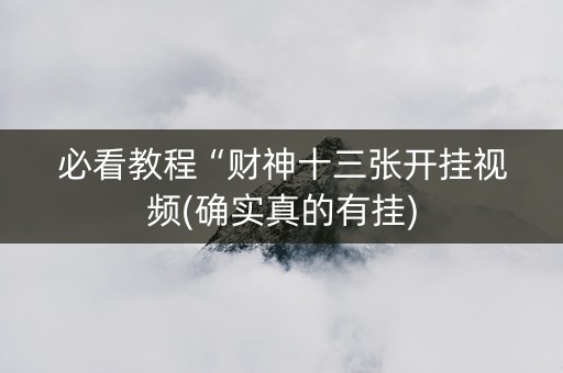 必看教程“财神十三张开挂视频(确实真的有挂)