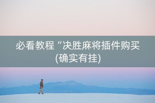 必看教程“决胜麻将插件购买(确实有挂)