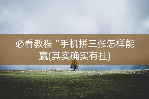 必看教程“手机拼三张怎样能赢(其实确实有挂)