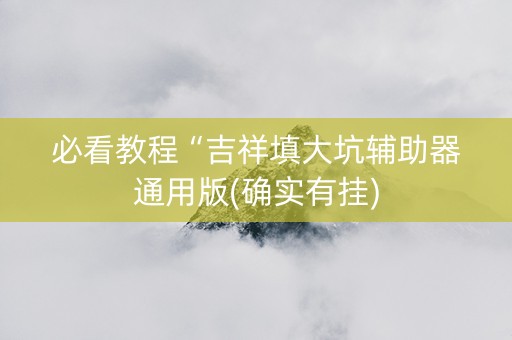 必看教程“吉祥填大坑辅助器通用版(确实有挂)