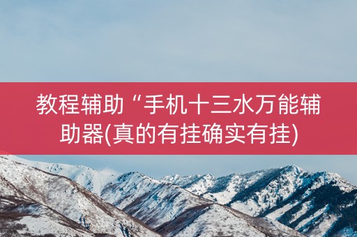 教程辅助“手机十三水万能辅助器(真的有挂确实有挂)