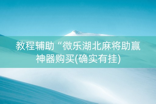 教程辅助“微乐湖北麻将助赢神器购买(确实有挂)