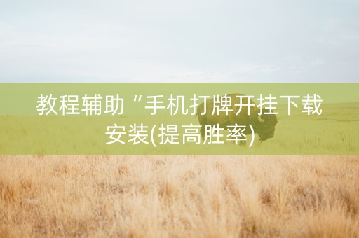 教程辅助“手机打牌开挂下载安装(提高胜率)