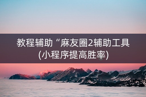 教程辅助“麻友圈2辅助工具(小程序提高胜率)