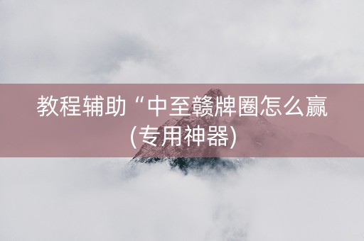 教程辅助“中至赣牌圈怎么赢(专用神器)