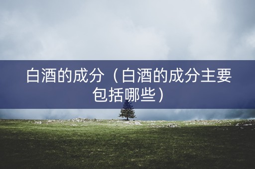 白酒的成分（白酒的成分主要包括哪些）