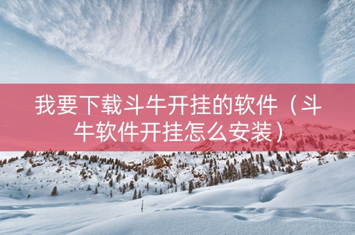 我要下载斗牛开挂的软件（斗牛软件开挂怎么安装）