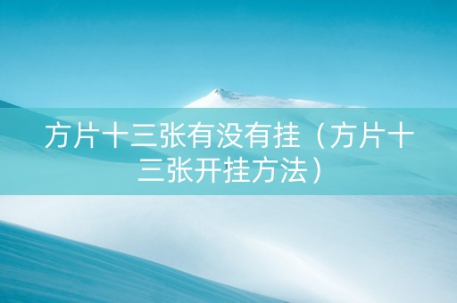 方片十三张有没有挂（方片十三张开挂方法）