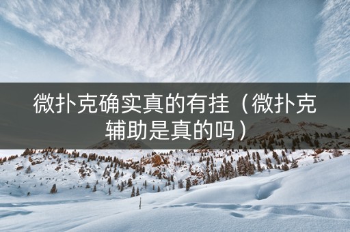 微扑克确实真的有挂（微扑克辅助是真的吗）