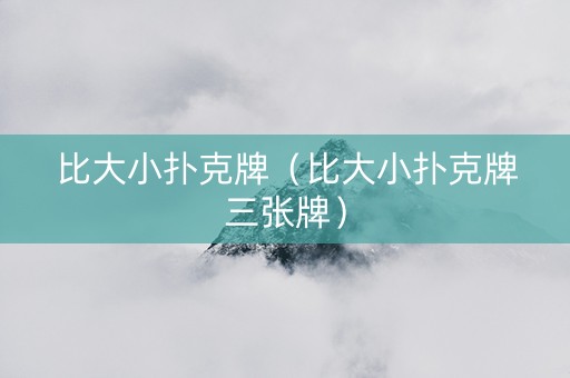 比大小扑克牌（比大小扑克牌三张牌）