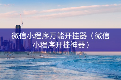 微信小程序万能开挂器（微信小程序开挂神器）