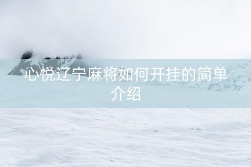 心悦辽宁麻将如何开挂的简单介绍